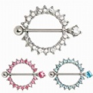 wholesale crystal piercing nipple ring