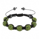 Wholesale green crystal shamballa bracelet