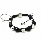 Wholesale white with black shamballa bracelet