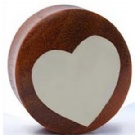 Wholesale heart inlay wood ear plug