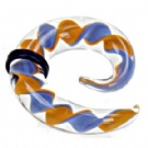 Wholesale glass spiral barbell earrings