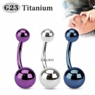 Wholesale titanium colored plain ball navel rings