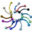 Wholesale titanium colored banana eyebrow rings