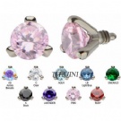 Wholesale titanium prong set zircon dermal anchor top
