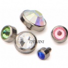Wholesale titanium flat gem ancchor dermal top