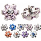 Wholesale titanium florwer zircon ancchor dermal top