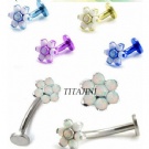 Wholesale titanium flower eyebrow rings