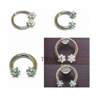 Wholesale titanium internal threaded flower faced circular barbell