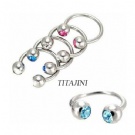 Wholesale titanium gem circiular horseshoe piercing rings