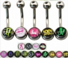 Wholesale titanium logo navel rings piercing jewelry