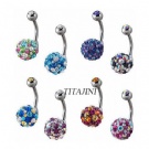 Wholesale titanium multigem navel rings