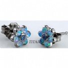 Wholesale titanium opal flower earrings