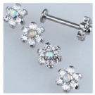Wholesale titanium internal threaded flower Tragus Cartilage