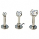 Wholesale titanium prong set zircon labret rings