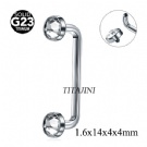 Wholesale titanium flat jeweled surface barbell
