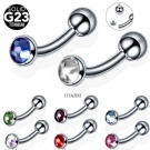 Wholesale titanium internal threaded jeweled eyebrow rings