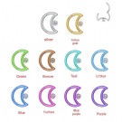 1PC ASTM F136 G23 Titanium Piercing Nose Rings Hinged segment rings Zircon Moon Segment Clicker Helix Tragus Cartilage Earring Jewelry
