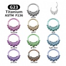 G23 Titanium Nose Ring Piercing Earrings Hinged segment rings Internal and external welding bead ear bone ring