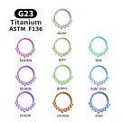 1Pc ASTM F136 Titanium 16G Zirconia Earrings Hinged segment rings Nose Rings Septum Clicker Tragus Earring Piercing Jewelry