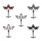 Wholesale G23 Titanium Implant Grade Crown Zircon Navel Ring Push in Piercing Floating Belly Jewelry Belly Button Rings