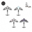 wholesale ASTM F136 Titanium Banana Floating Navel Rings Push in Type Zircon Floating Navel Belly Piercing Jewelry