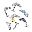 Wholesale Custom F136 Titanium Banana Floating Navel Rings Hypoallergenic Threadless Stud Earrings Push in Type Navel Ring