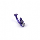 Wholesale G23 Titanium Internal Thread Banana Floating Navel Rings Jeweled Bubbles Titanium Belly Button Ring