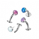 Wholesale G23 Titanium Push-In Floating Navel Belly Ring with Opal Design Trendy  Piercing Jewelry