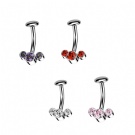 Wholesale F136 Titanium Threadless Push-in Banana Floating Navel Ring Belly Ring with Zircon Body Jewelry