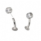 Wholesale F136 Titanium Threadless Push in Belly Button Ring Banana Floating Navel Rings With Convex Base Post Body Jewelry