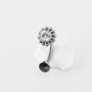 Wholesale F136 Titanium Alloy Internal Thread Zircon Curved Belly Barbell Ball Cluster Around Floating Belly Button Ring