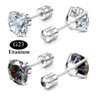 Wholesale G23 Titanium Spiral Ear Stud Double Sided Zirconia Ear Cartilage Puncture Ear Stud for Men and Women Fashion Jewelry