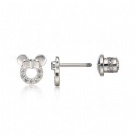 Hypoallergenic G23 Titanium Threaded Earrings for Sensitive Ear Stud Mickey Style Zircon Earrings Wholesale