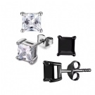 Wholesale Zircon square Earrings Fashionable and Minimalist Geometric Design G23 Titanium Alloy Earrings Suitable for Women