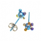 Wholesale G23 Titanium Stud Earrings Hypoallergenic Round Zircon Piercing Earrings Flat Back Earrings Multiple Colors Available