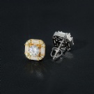 Wholesale G23 Titanium Screw Back Stud Earrings Luxury Inlay Round Cut Moissanite Diamond Jewelry for Men Women