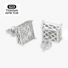 Wholesale New Hip Hop Men's Bright Cut Moissanite Earrings G23 Titanium Alloy Full Diamond Threaded Square Sugar Ear Stud