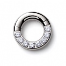Wholesale G23 Titanium Inlaid Zircon Nasal Septum Ring Clicker Hinge Segment Ring Fashionable Unisex Body Perforated Jewelry