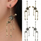 Ghostly and Weird Skeleton Frame Pendant Earrings Wholesale Halloween Wacky G23 Titanium Earrings Piercing Jewelry