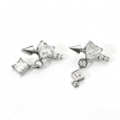 G23 Titanium Male Female Geometric Earbone Nail Love Cupid Pendant Zircon Earrings Party Perforated Jewelry Wholesale
