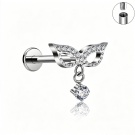 Fashion ASTM F136 Titanium Zircon Lip Pendant Internal Thread Makeup Ball Face Mask Flat Back Earrings Perforation Set Wholesale