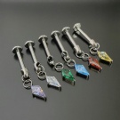 F136 Titanium Internal Thread Ear Bone Nail Bullet Head Cubic Zirconia Kite Pendant Ear Cartilage Puncture Jewelry Wholesale