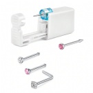 4Pcs G23 Titanium Nose Piercing Kit With 1 Nose Piercing Gun Disposable Nose Piercing Kit With Straight L-Shape Nose Rings Stud