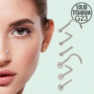 Wholesale 5-piece G23 Titanium Nose Nail Set with Zircon Nose Nails Suitable for Both Men and Women's Nose Piercing Jewelry