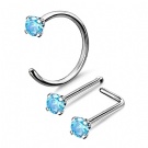 G23 Titanium Zircon Nose Nail Nose Ring Wholesale L-shaped Straight Shaped Multifunctional Nose Ring Earring Puncture Set