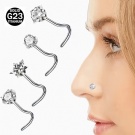 A Set of Four Elegant and Minimalist G23 Titanium Nose Studs Suitable 5-shaped Zircon Nose Nail for Everyday Use and Vacations