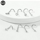 8 Pieces/set F136 Titanium Spiral Nose Rings Multi-color Heart-shaped Star Shaped butterfly Shaped Nose Nails Wholesale