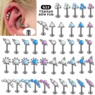 F136 Titanium 5-piece Set with Internal Thread Nose Nail Opal&Zircon Clustered Shape Nose Studs Piercing Jewelry Wholesale