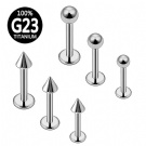 6/8/10mm 3 Pieces Per Set G23 Titanium Spherical Conical Thread Nose Nail, Lip Nail, Ear Screen Puncture Jewelry Wholesale