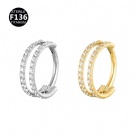Wholesale Customized G23 Titanium Single-layer or Double-layer Nose Rings with Zircon 2 Pieces/set for Both Men and Women